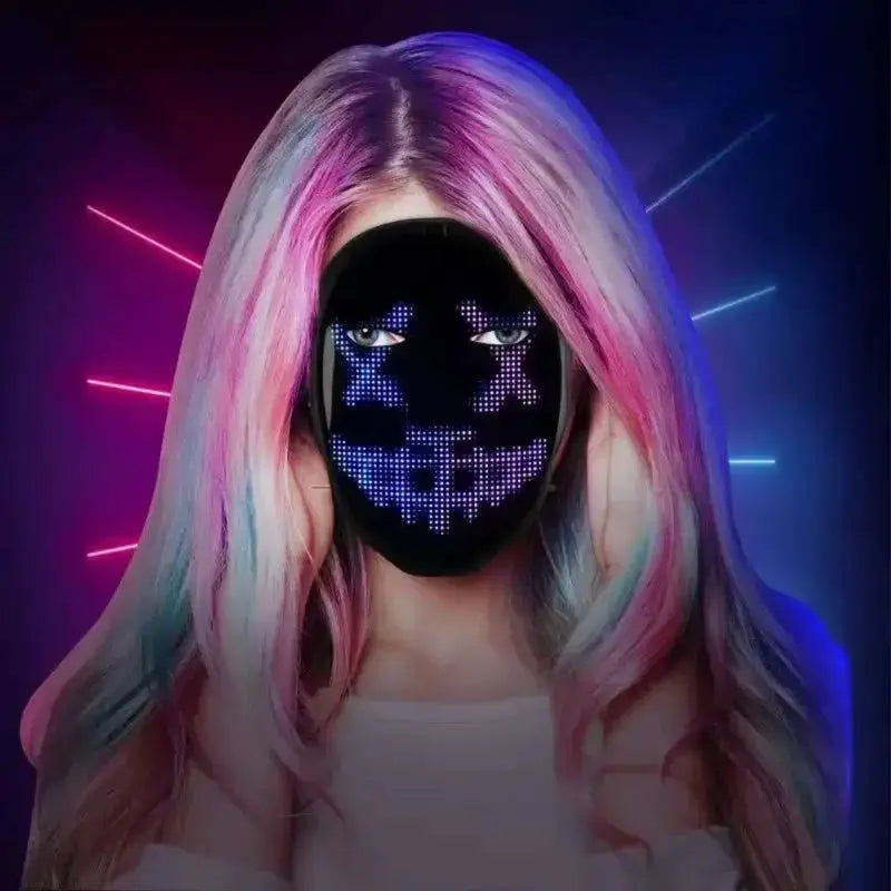 Bluetooth App Controlled Smart LED Face Mask For Halloween