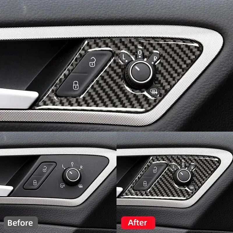 VW Golf 7 GTI MK7 Carbon Fiber Door Lock Switch Cover - OurLum.com