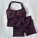 Gym Set Women Backless Halter High Waist Seamless