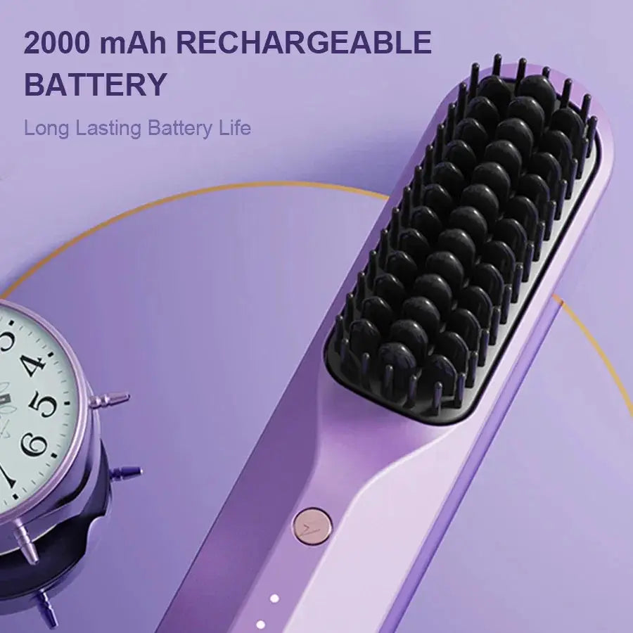Cordless Electric Hair Straightener Brush Styler Pro