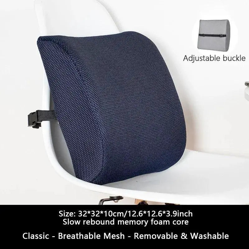 Ergonomic Gel Memory Foam Lumbar Support Cushion Car Office