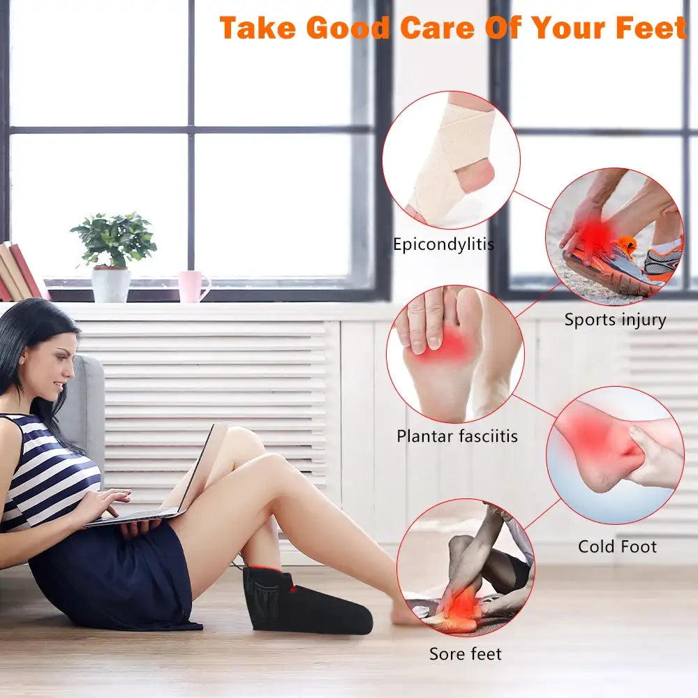 Red Light Therapy for Feet,Infrared Light Therapy Shoes Wraps Toes & Ankle,Led Near Infrared Light Boots,Adjustable Power & Time