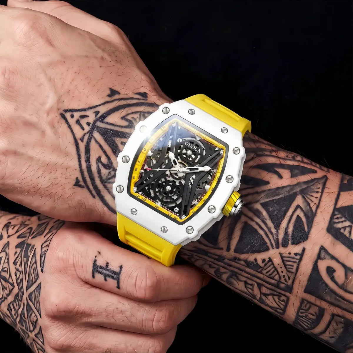 Onola Tonneau Skeleton Mechanical Watch — product image 6