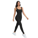 Shapewear Jumpsuits With Built In Bra Bodycon Ribbed Sleeveless Square Necklines