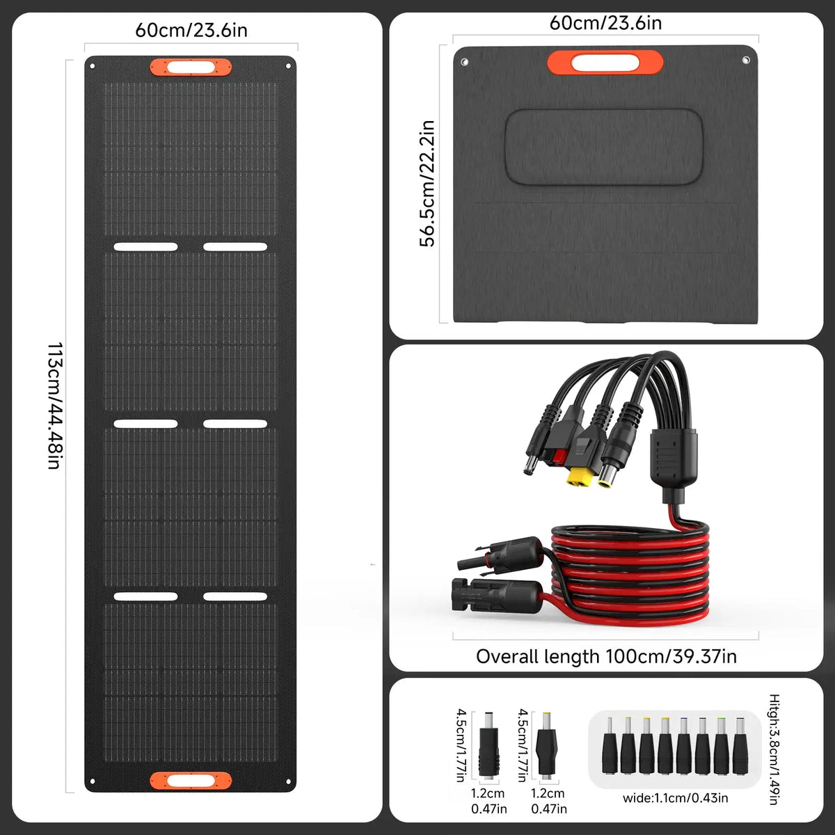 RVPOZWER 200W/100W Foldable Solar Panel Portable Solar Charging Panel 25.5% High-Efficiency House Powerful Solar Panels