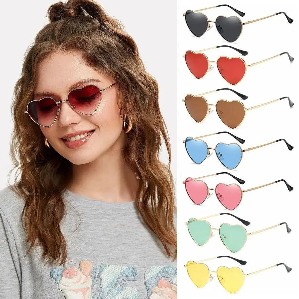 Vintage 90s Heart Shaped Sunglasses With UV400 Protection