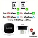 CarAiBOX RGB Mini Wireless CarPlay and Android Auto Adapter Plug and Play