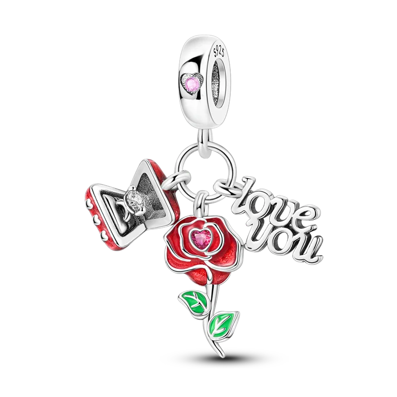Sterling Silver Bright Red Charm