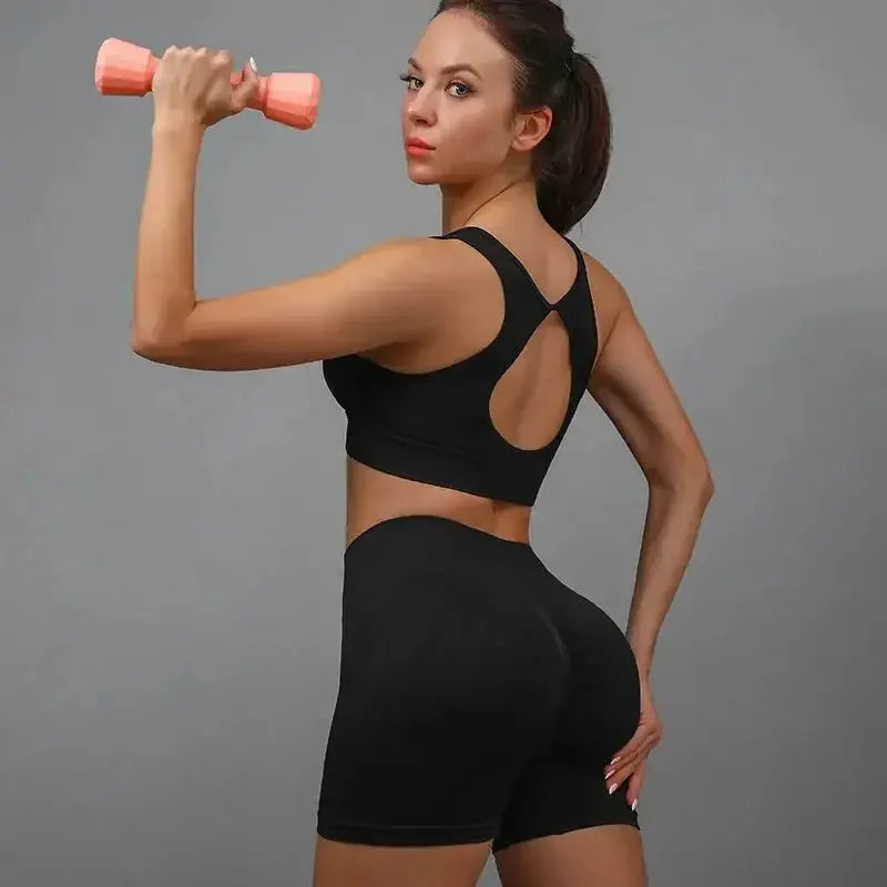 Women High Waisted Yoga Shorts Butt Lifting Tummy Control