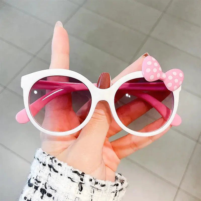 Trendy Color Block Bow Sunglasses For Kids UV Protection