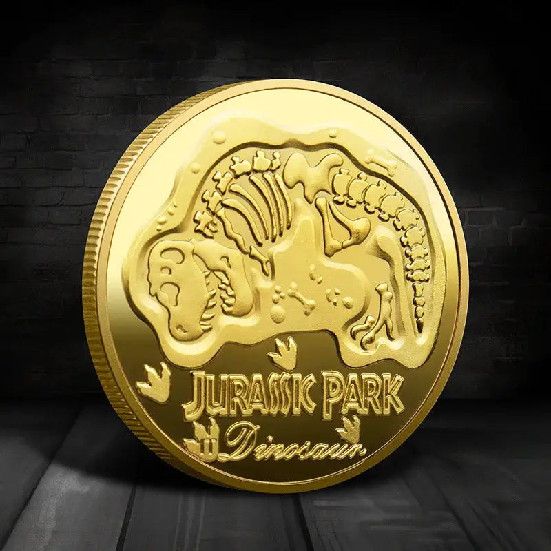 4PCS Souvenir Coin REPLICA Commemorative Coins Medallion Badges Coins Jurassic Park Dinosaurs Coins