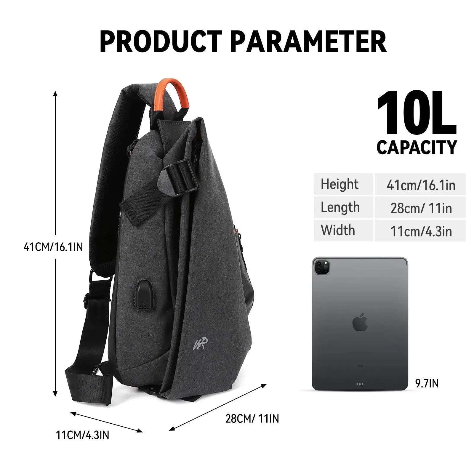 Anti Theft Crossbody Sling Bag For Men Women Travel Gear