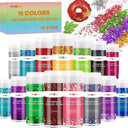 HTVRONT 150g 15 Colors Holographic Chunky Glitter Powder Set