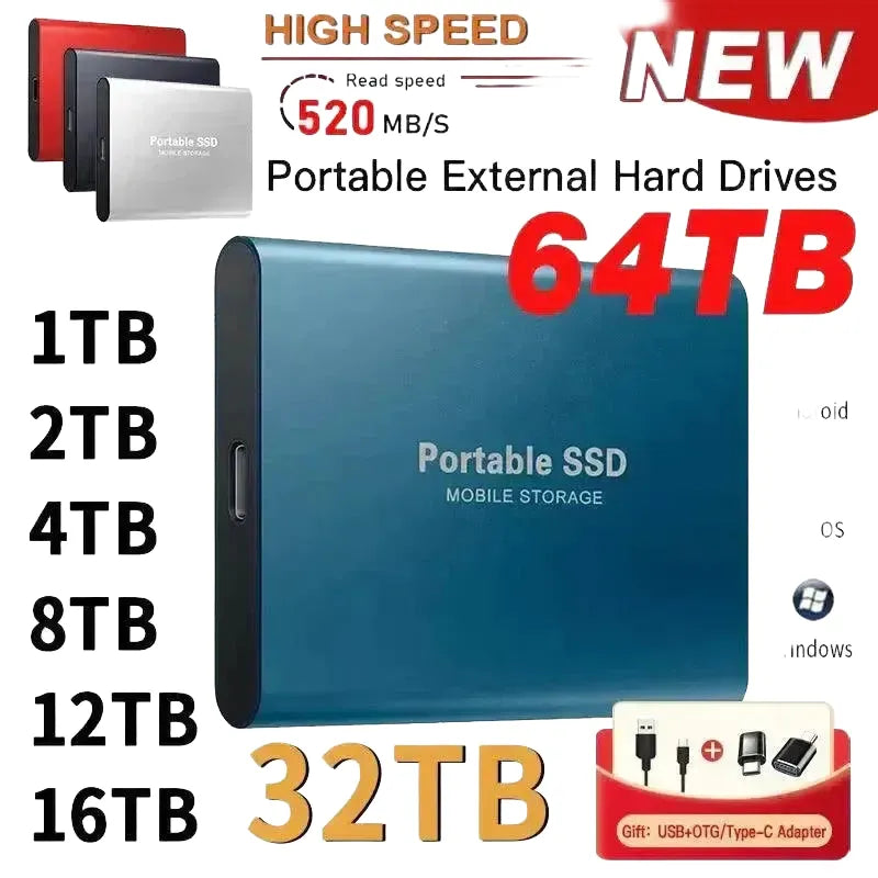 Fast External SSD for Pro On-The-Go — Red 1TB
