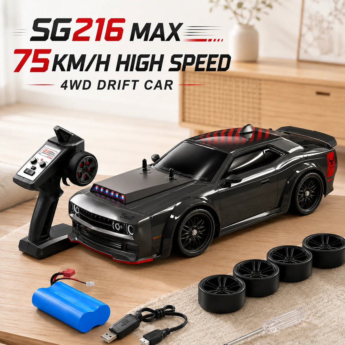 ZNLYRION Remote Control RC Drift CarToy Scale Brushless Racing — product view 7