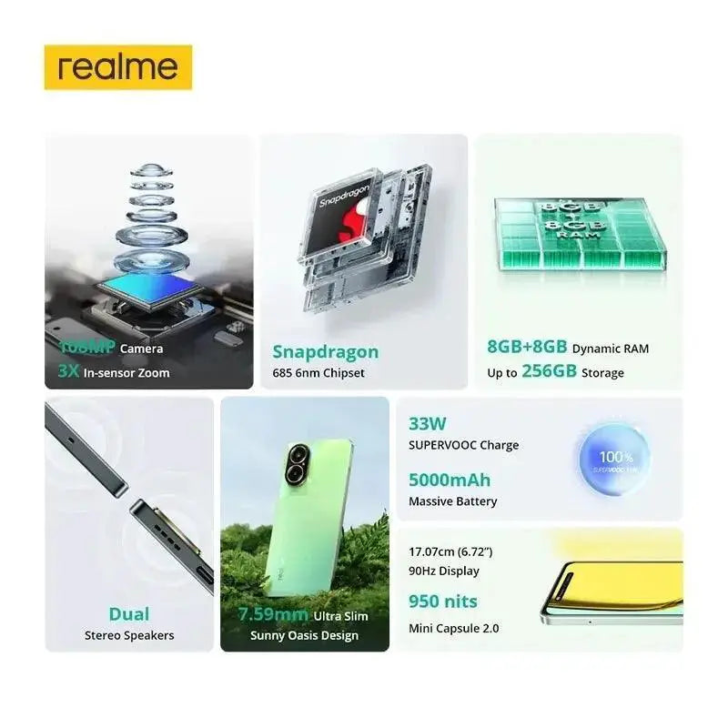 Realme C67 Smartphone Snapdragon 685 6.72 Inch 90Hz Display