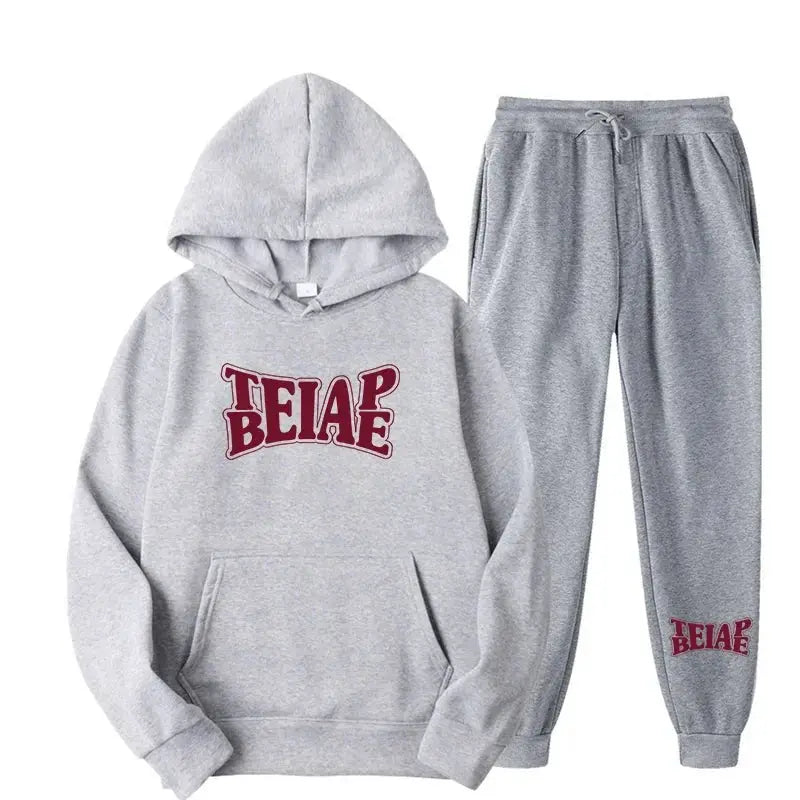 Fashion Print Mens Hoodie Set Oversized Comfort Style