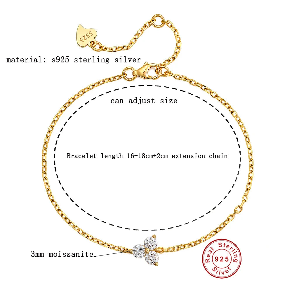 Flower Moissanite Jewelry in Sterling Silver — product view 6