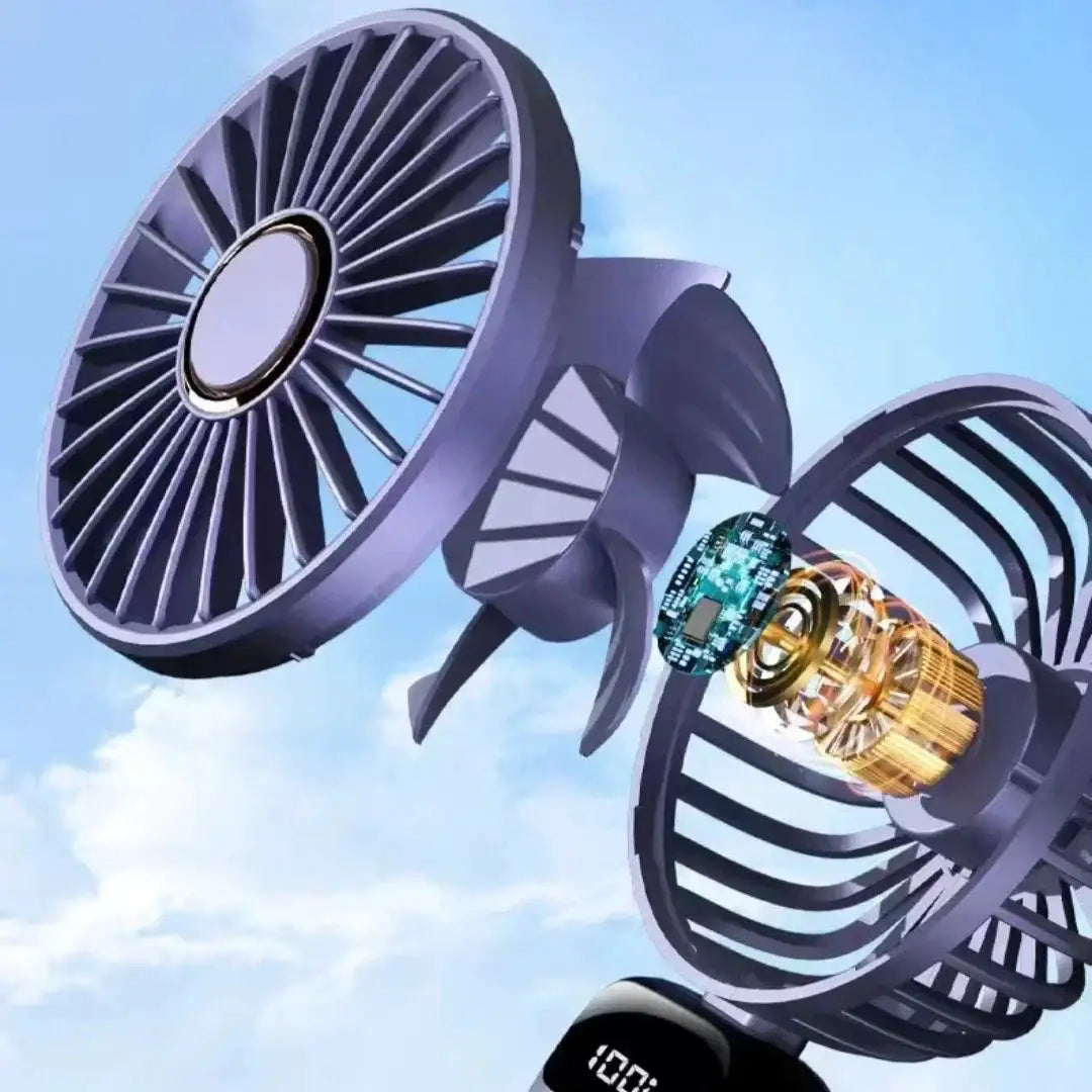 Portable Handheld Personal Rechargeable Fan LED Digital Display 90°Adjustable Rechargeable Fan , 5 Speed Wind Mini Aromatherapy
