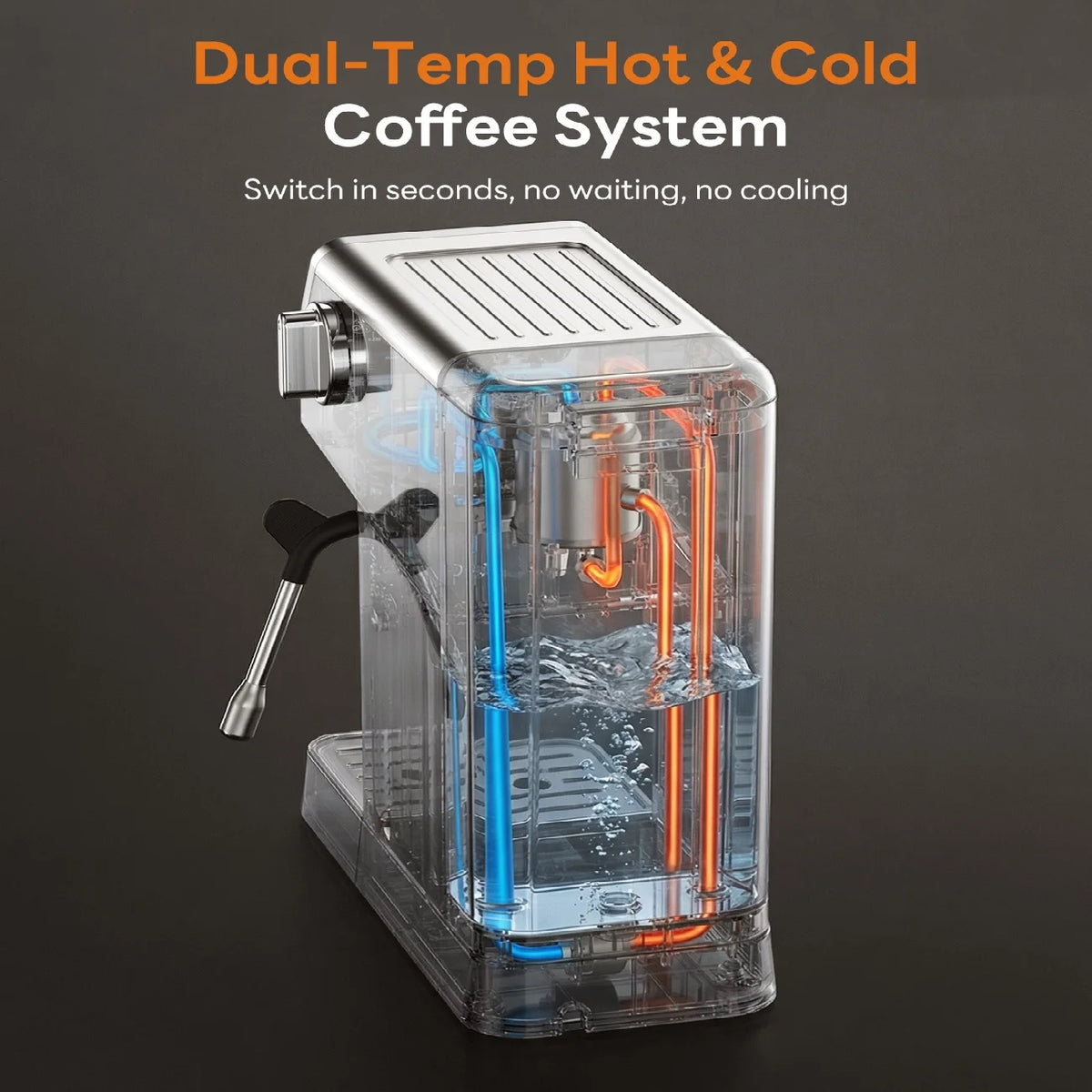 Espresso Maker with Milk Frother and Touchscreen Fast Heat — product view 4