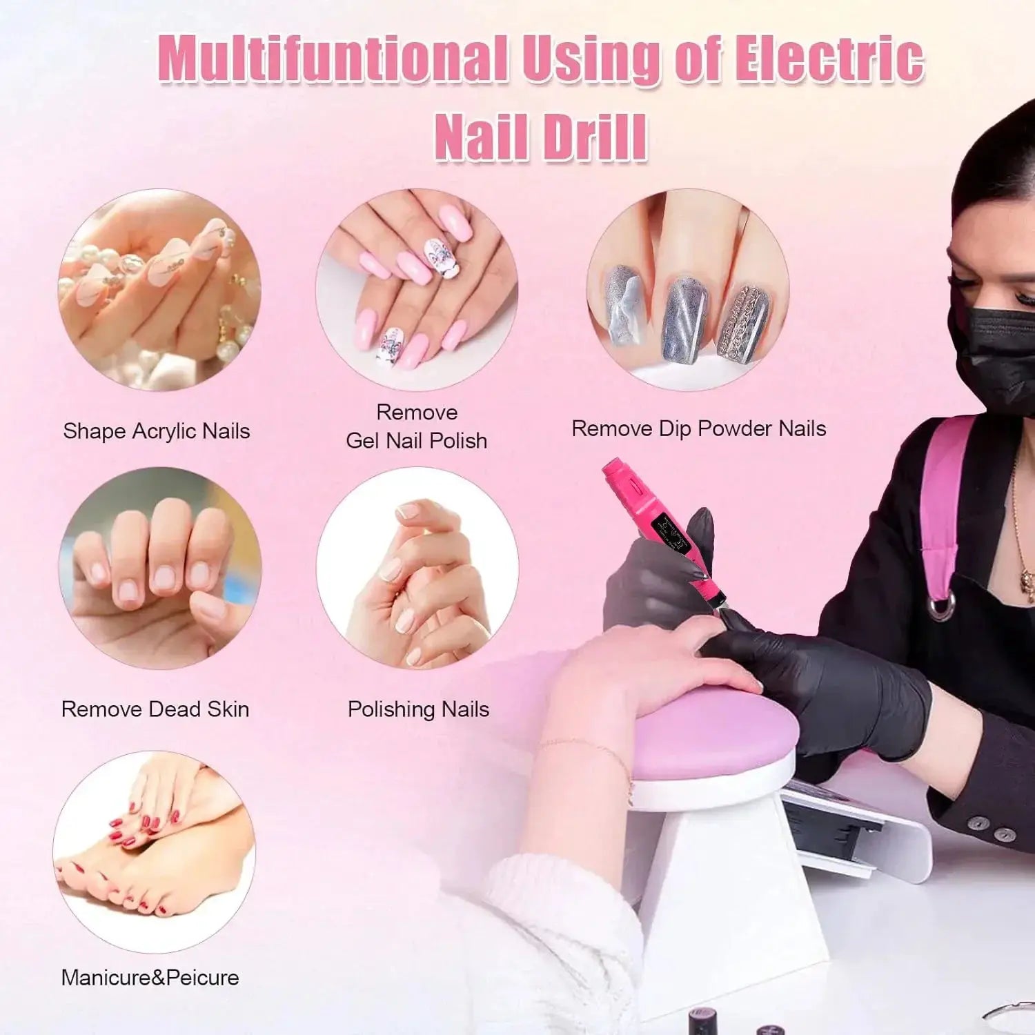 LULAA Portable Electric Nail Drill Machine for Manicure