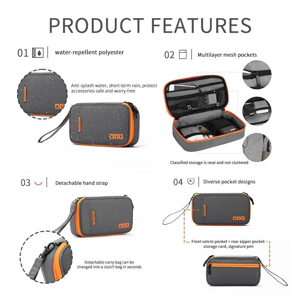 Portable Gadget Organizer And Cable Bag Waterproof Case