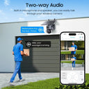 Solar Powered Outdoor Security Camera AI Tracking Night Vision