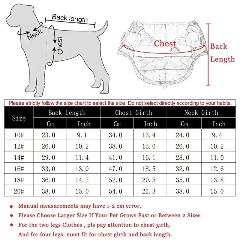Cozy Cotton Winter Dog Jacket Waterproof Coat For Small Dogs