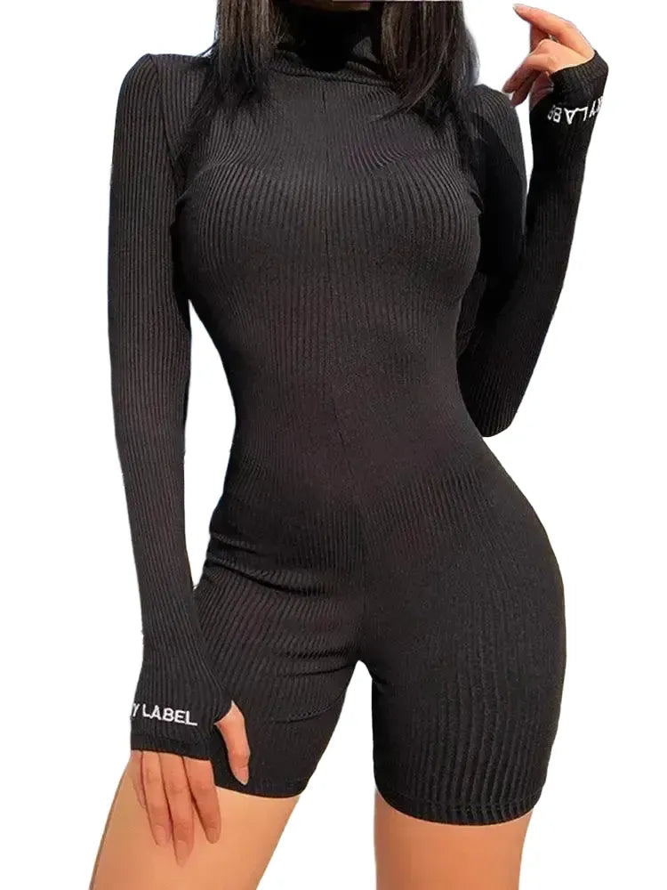 Flattering Ribbed Jumpsuit - Gym Wear — product view 1
