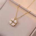 Fashion Retro Lucky Four Leaf Clover Necklace Gift for Women