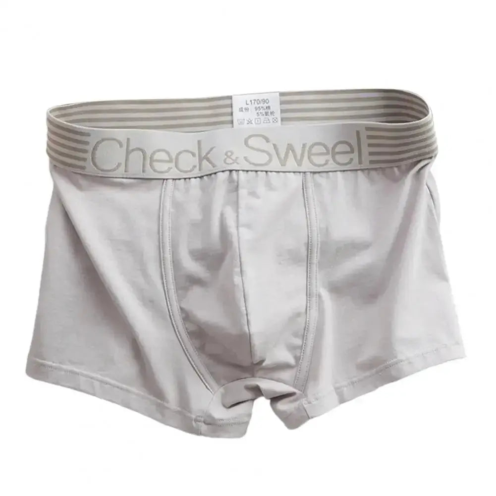 Mens Solid Colour Middle Waist Ice Silk Boxer Briefs