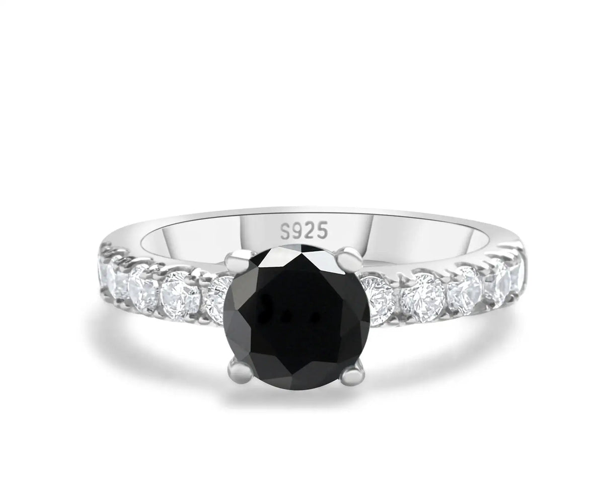 Moissanite Ring in Sterling Silver Love — product view 6