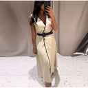 Flattering Patchwork Midi Dress for Women