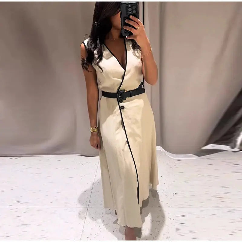 Flattering Patchwork Midi Dress for Women — product view 14