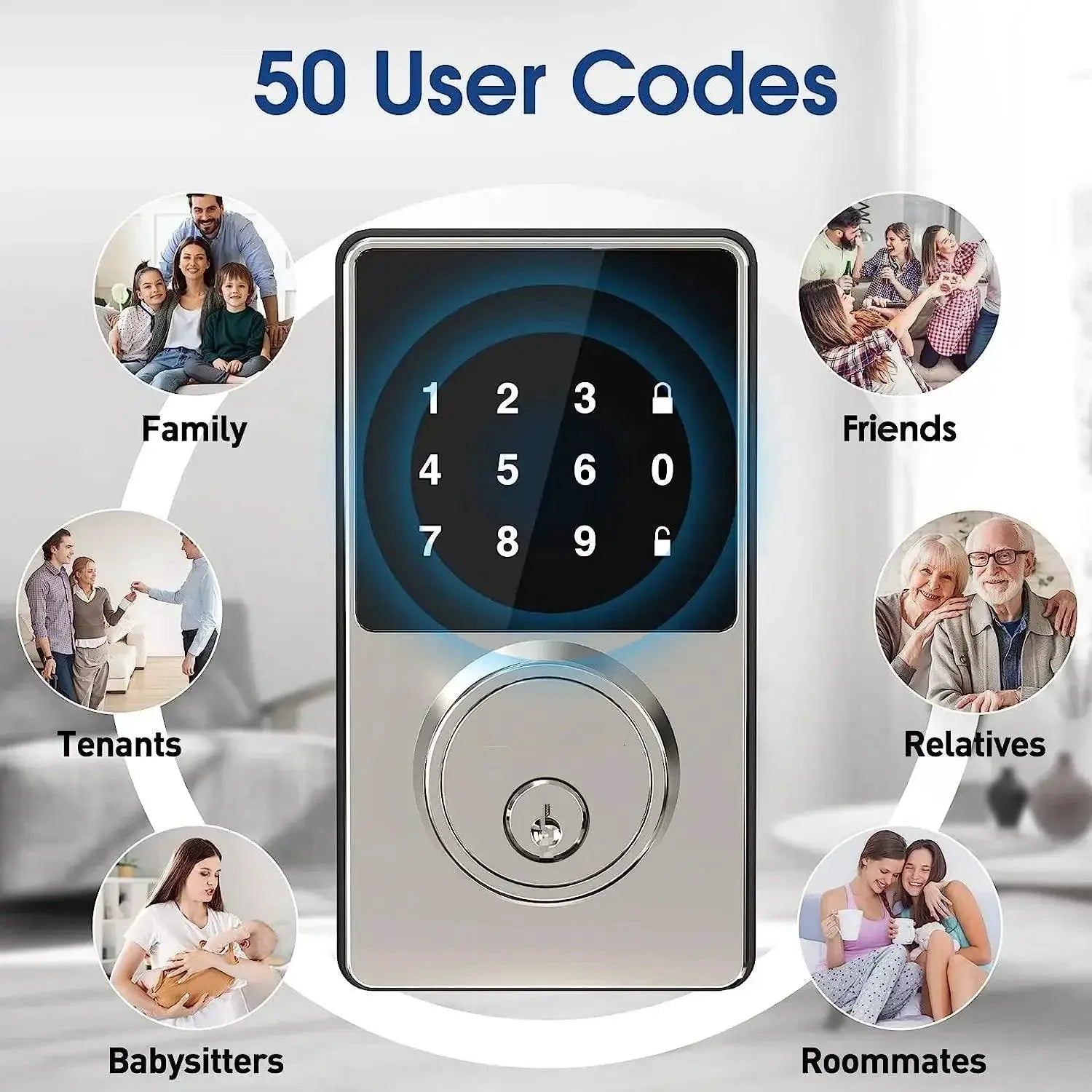 Smart Touchscreen Keyless Entry Deadbolt Lock for Security