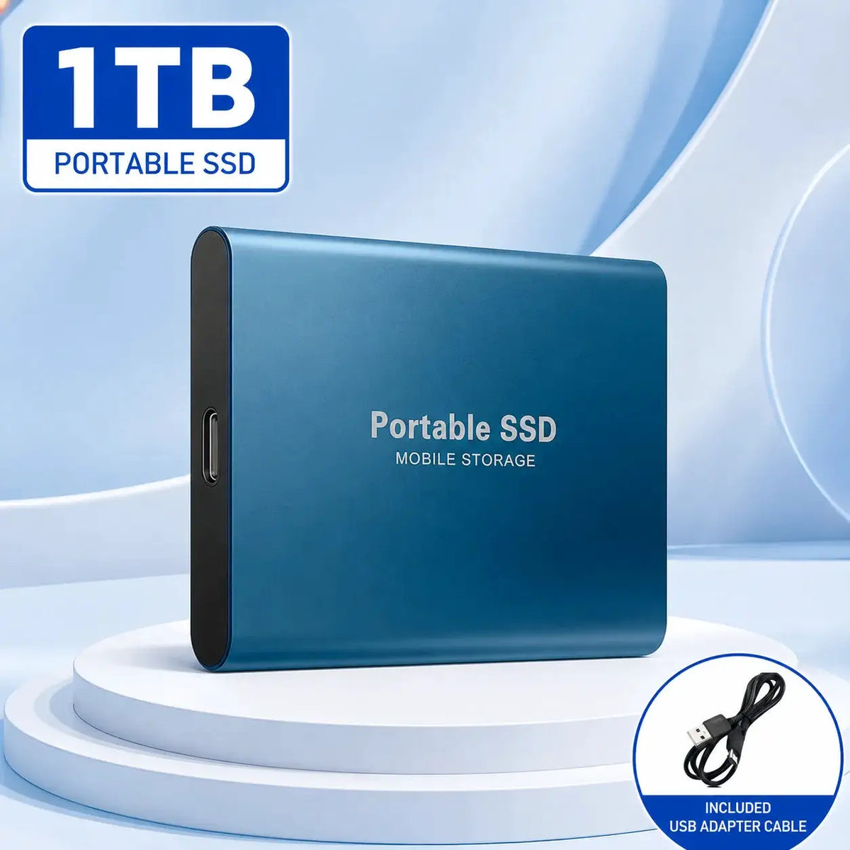 2TB Fast Portable Hard Drive External SSD Hard Disk USB Type-C High-Speed Storage for Laptop/Mac/PC
