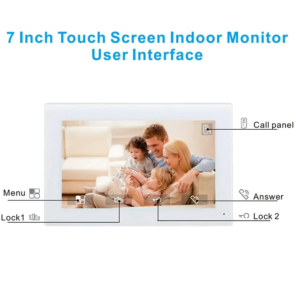 720P Video Intercom System Kit Wired Video Doorbell Phone Rainproof Call Panel IR Camera for Home Villa Building 4 Wires
