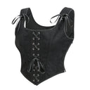Vintage Gothic Lace-Up Corset Tank Top for Women