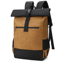 Waterproof USB Backpack Roll Top Leather