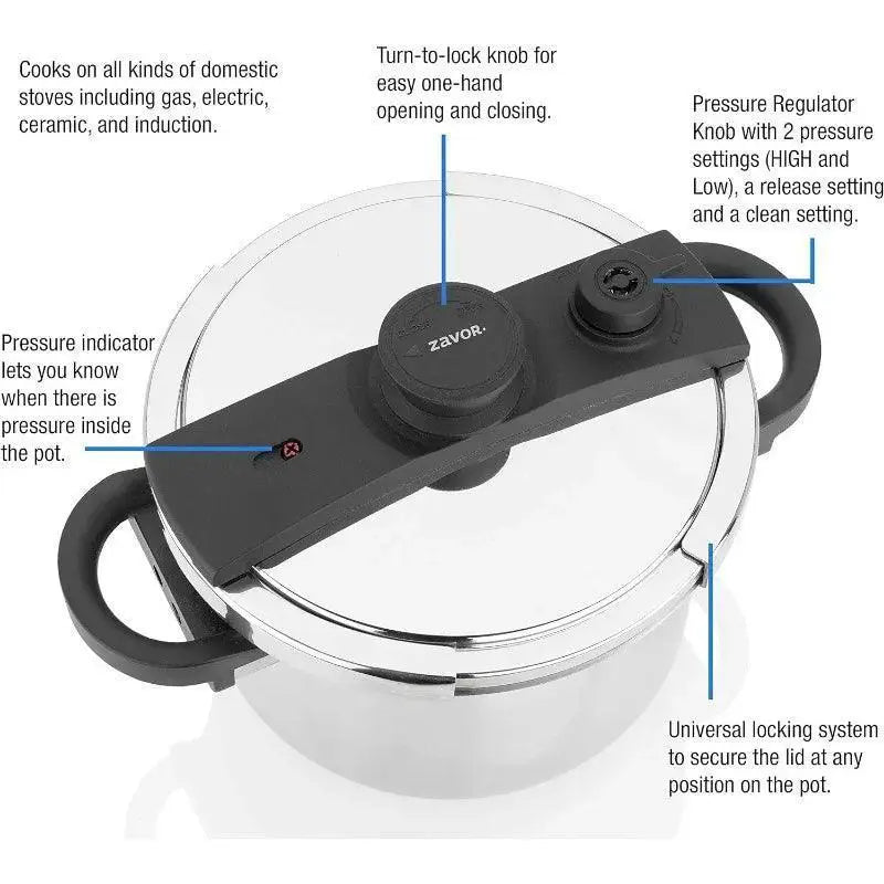 10 Quart Stainless Steel Pressure Cooker Safe Canning - OurLum.com