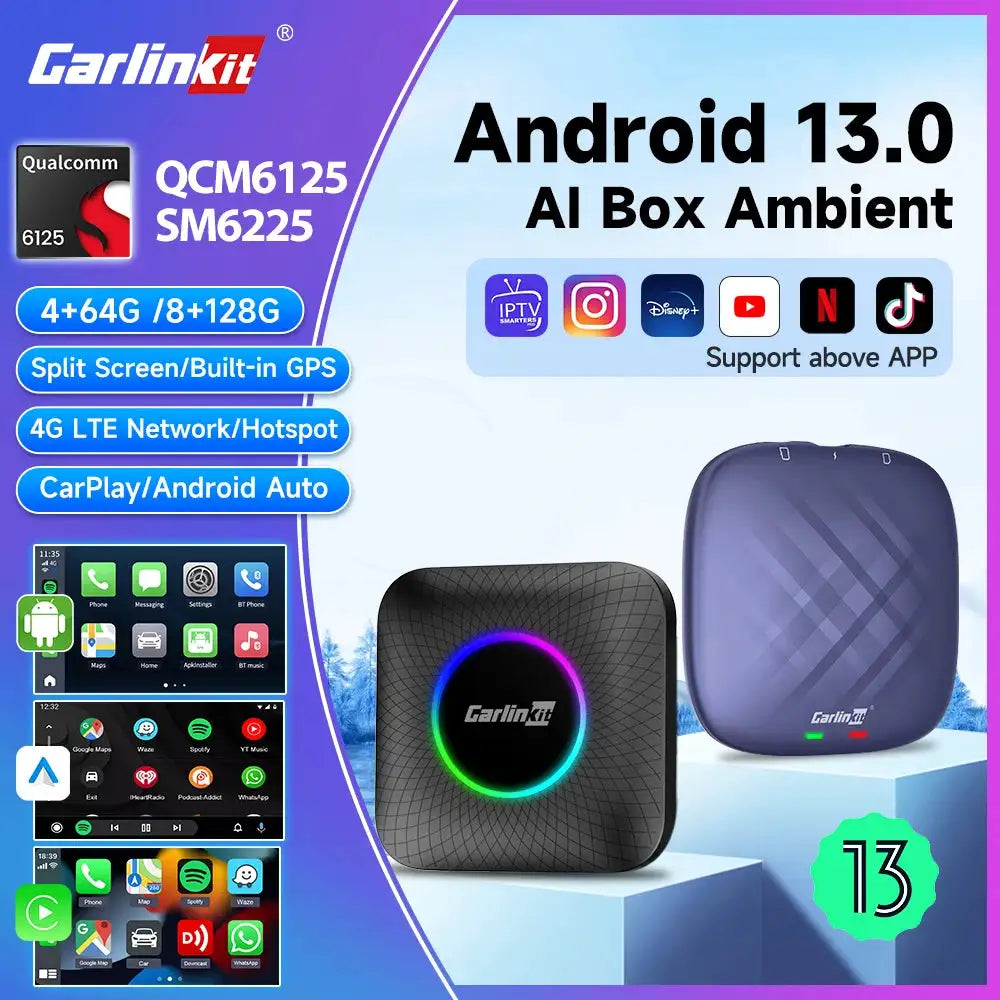Carlinkit Ai Box Android Led Wireless Android Auto & CarPlay — product view 1