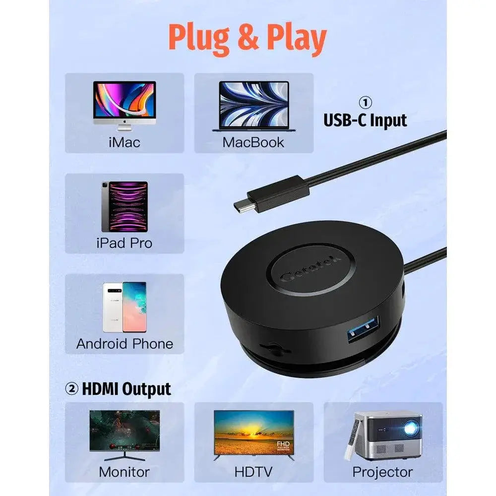 USB C Docking Station 7 In 1 USB C Hub With Dual HDMI Ports