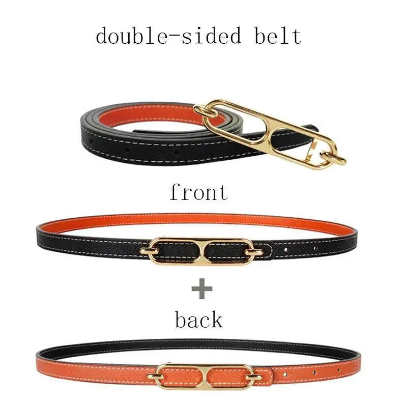 Adjustable Gold Buckle Waist Belt Skinny Accessory For Women
