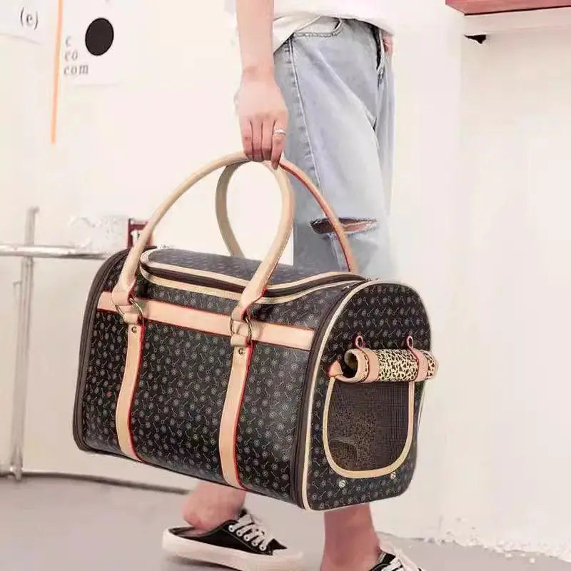 Luxury Leopard Print Dog Sling Bag For Small Pets Carrier