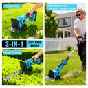 Cordless Electric Hedge Trimmer Handheld Grass Cutter & Lawn