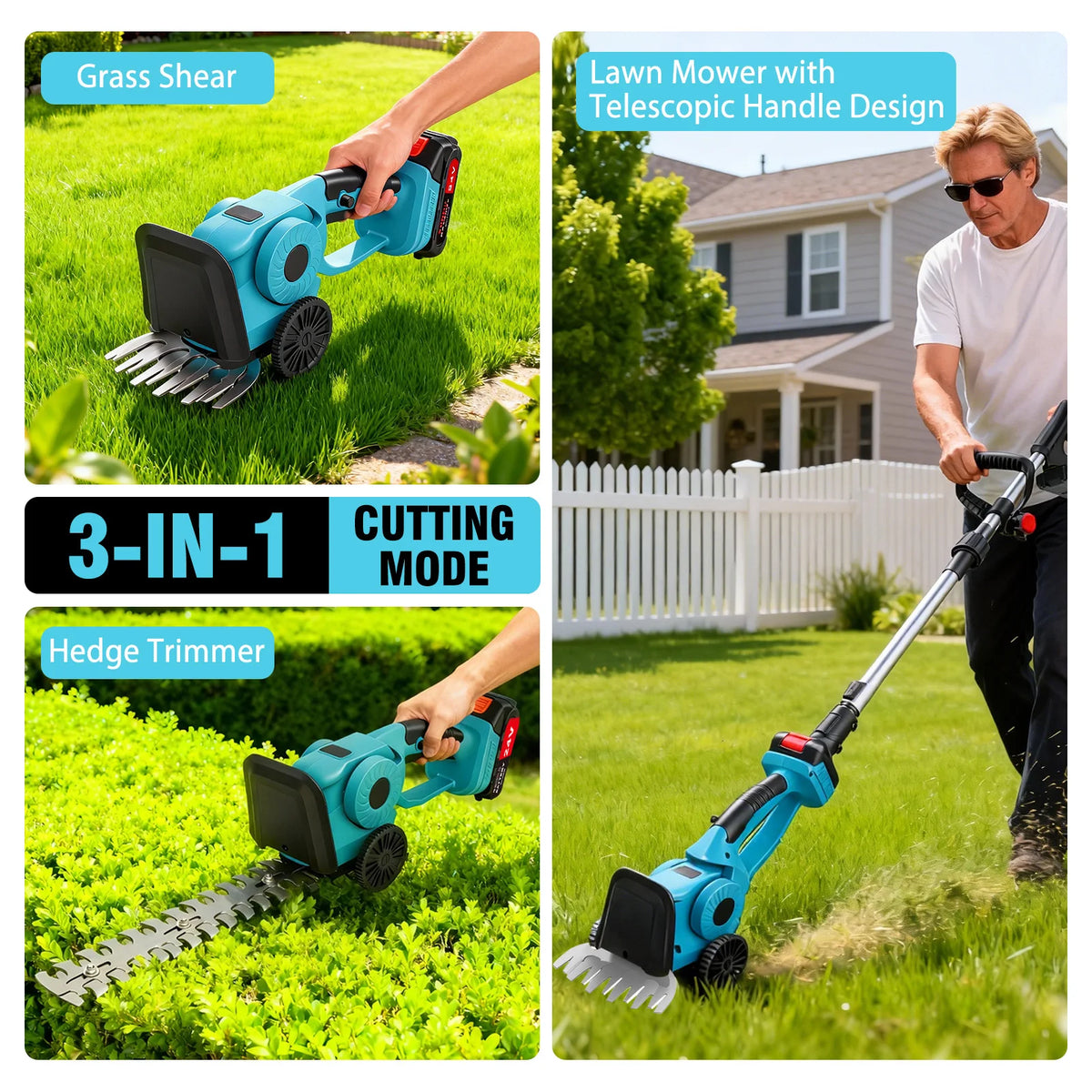 Cordless Electric Hedge Trimmer Handheld Grass Cutter & Lawn — product view 7