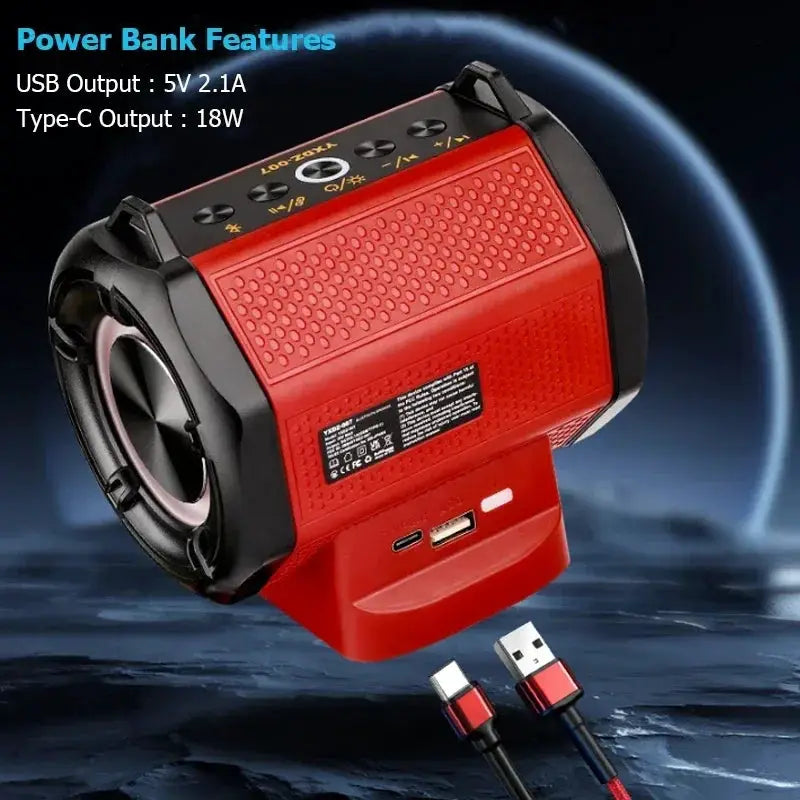 Outdoor Portable Bluetooth Speaker With Built In Power Bank