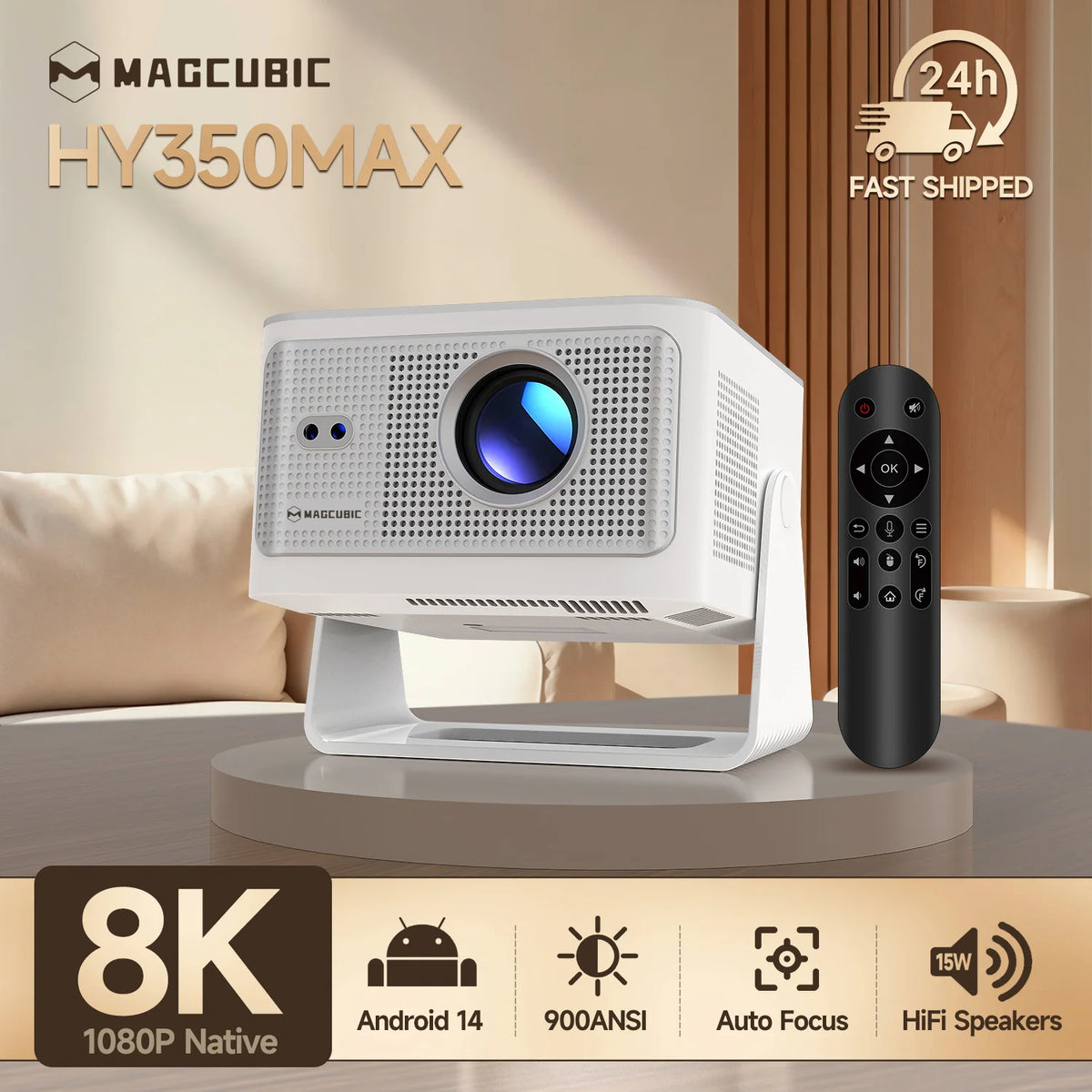 Magcubic Voice Remote Projector, Native Auto Focus, Support — product view 1