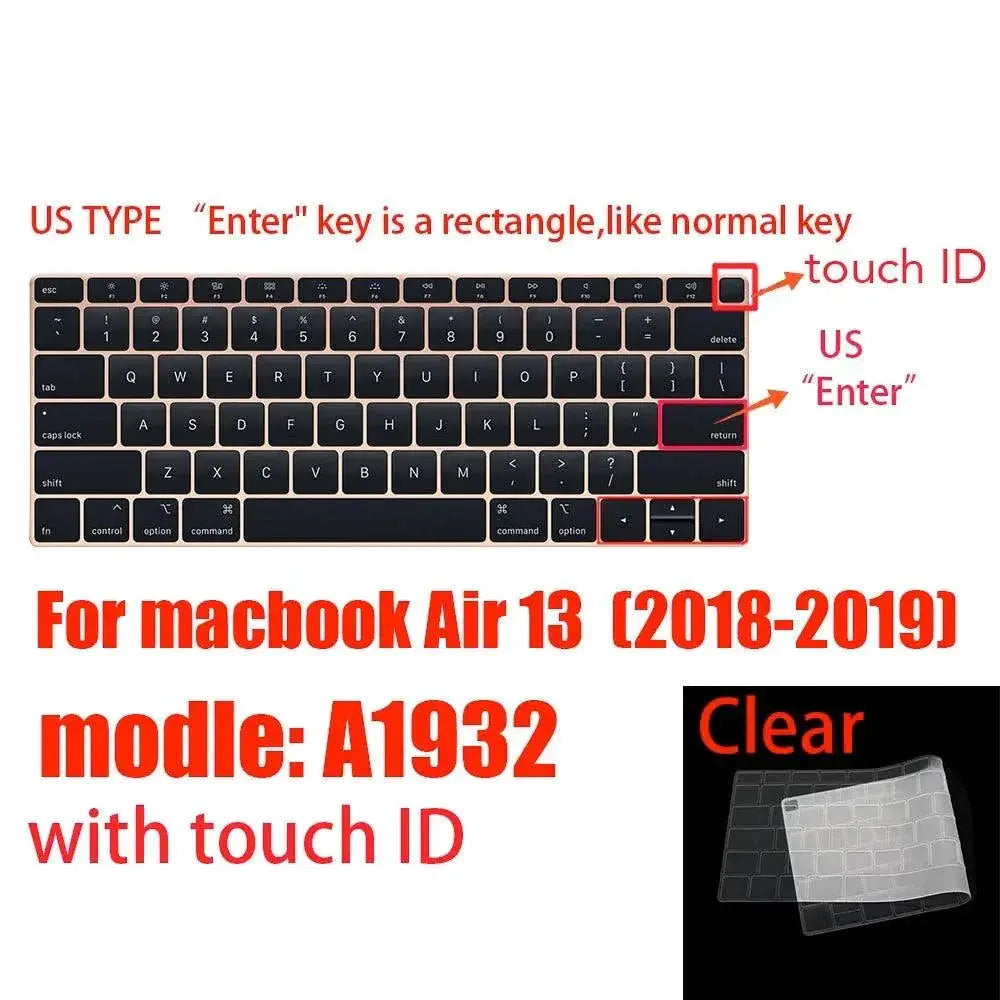 MacBook Silicone Keyboard Cover Transparent Protector 1 Year