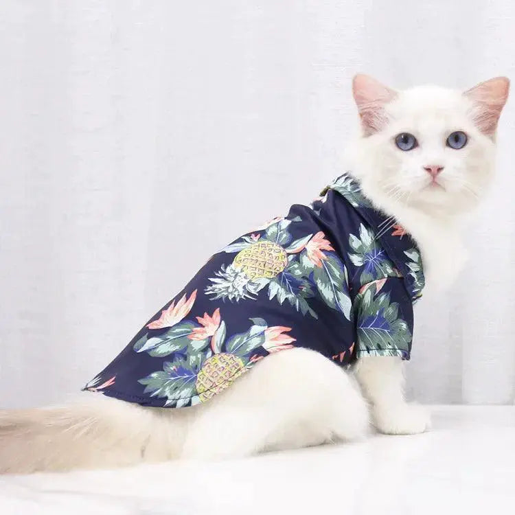 Hawaiian Style Pineapple Print Dog Shirt For Pets Summer Fun